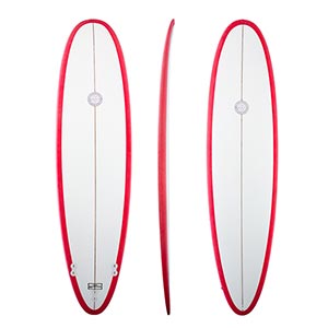 Bullets Malibu Longboard red trim